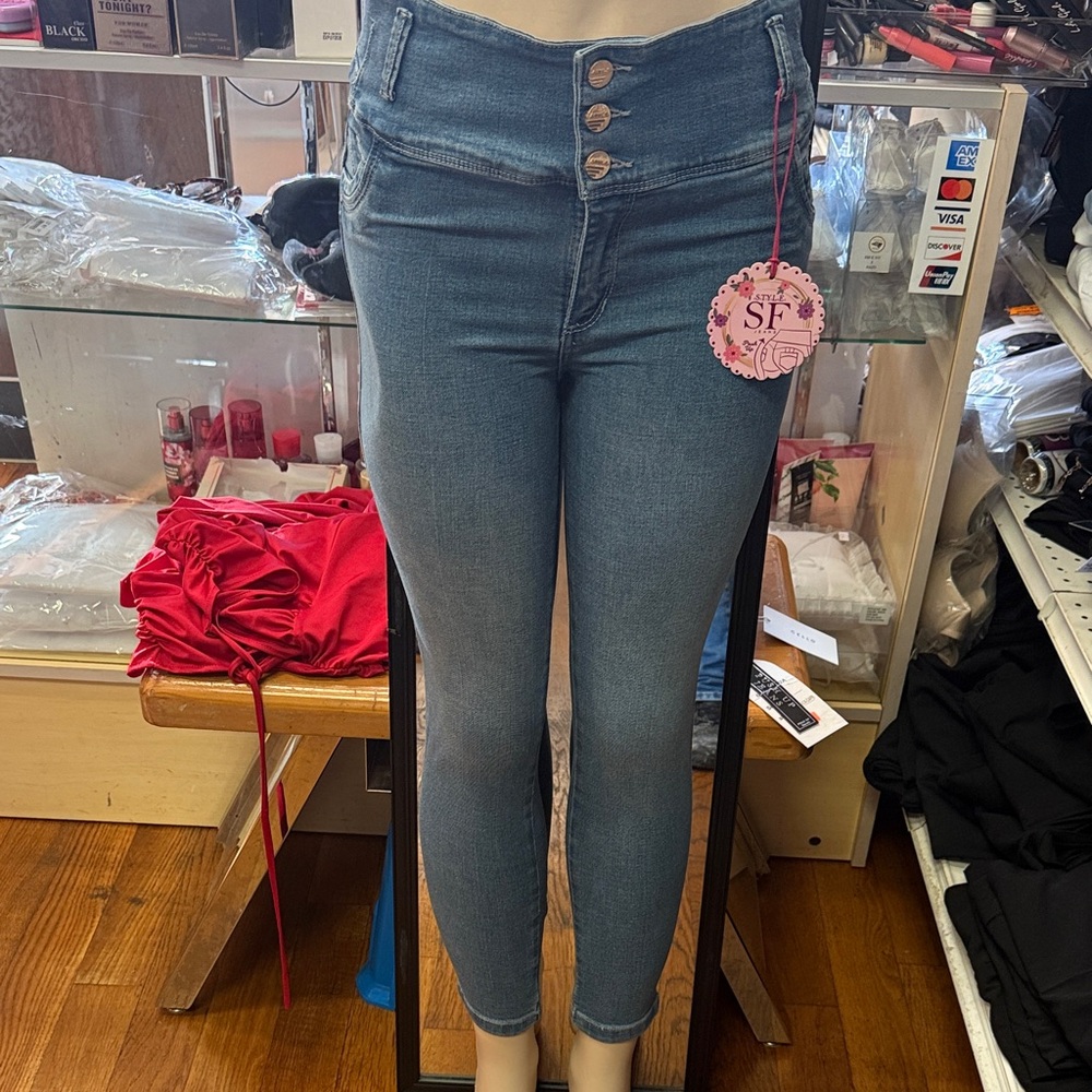 High Rise Blue Jeans for Women